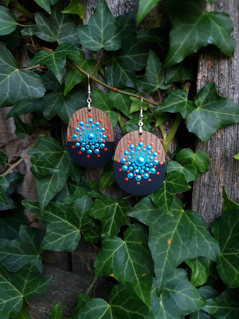 Handpainted Dotmandala Earrings