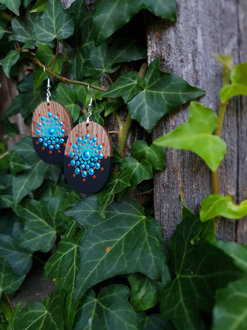 Handpainted Dotmandala Earrings