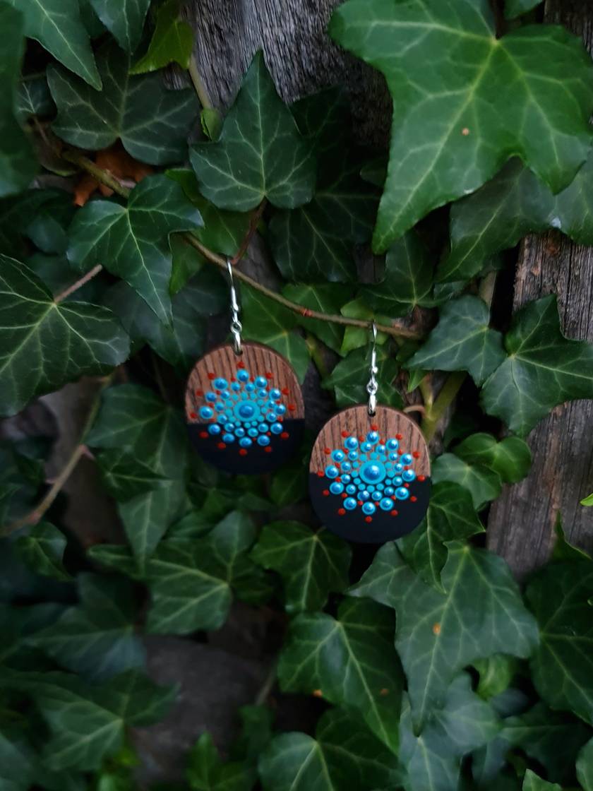 Handpainted Dotmandala Earrings