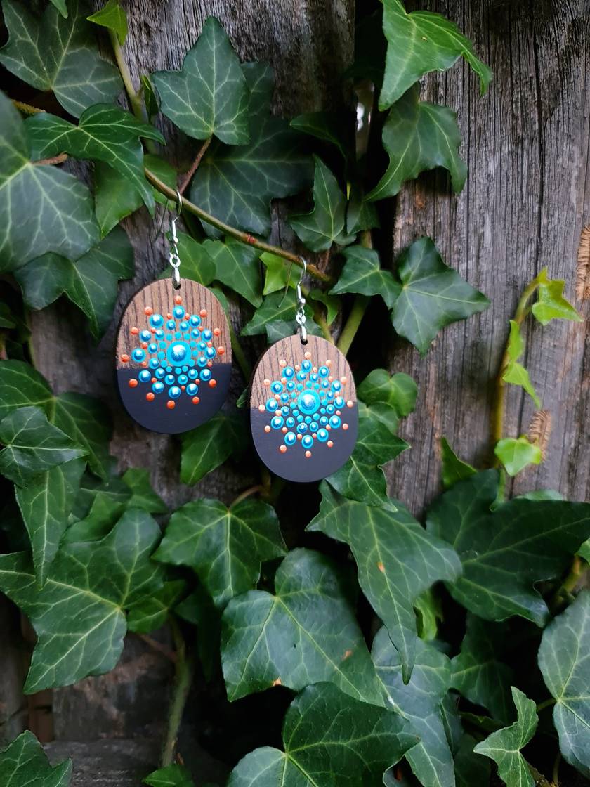 Handpainted Dotmandala Earrings