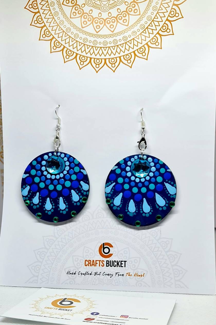 Handpainted Mandala Earrings