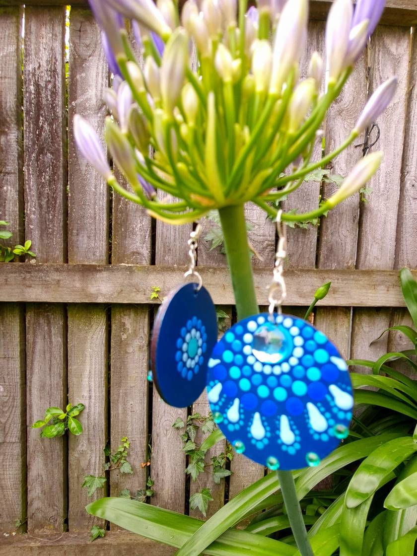 Handpainted Mandala Earrings