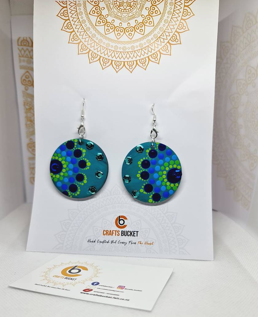 Handpainted Mandala Earrings