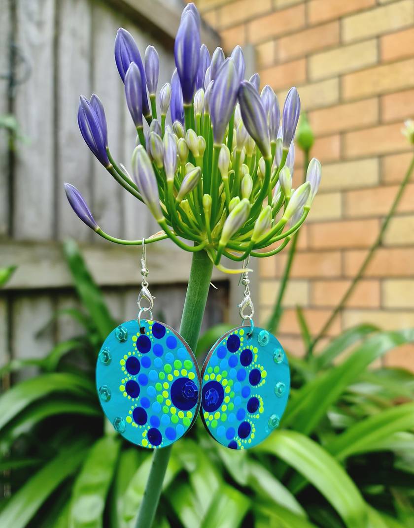 Handpainted Mandala Earrings