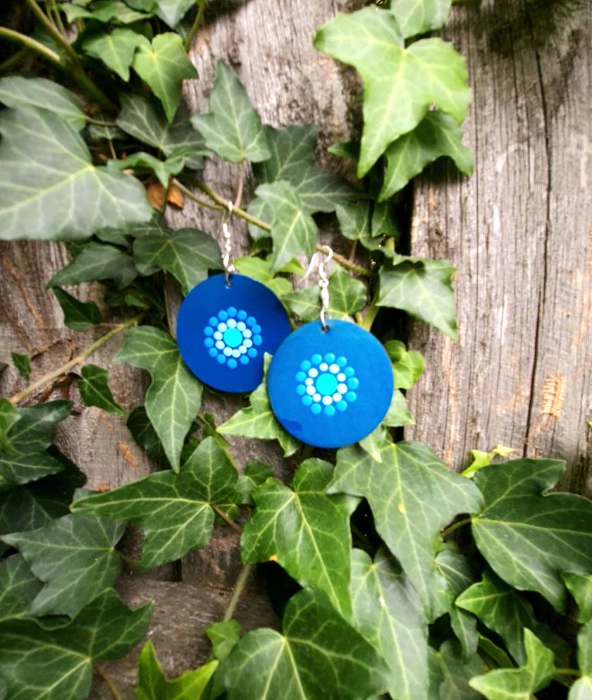 Handpainted Mandala Earrings