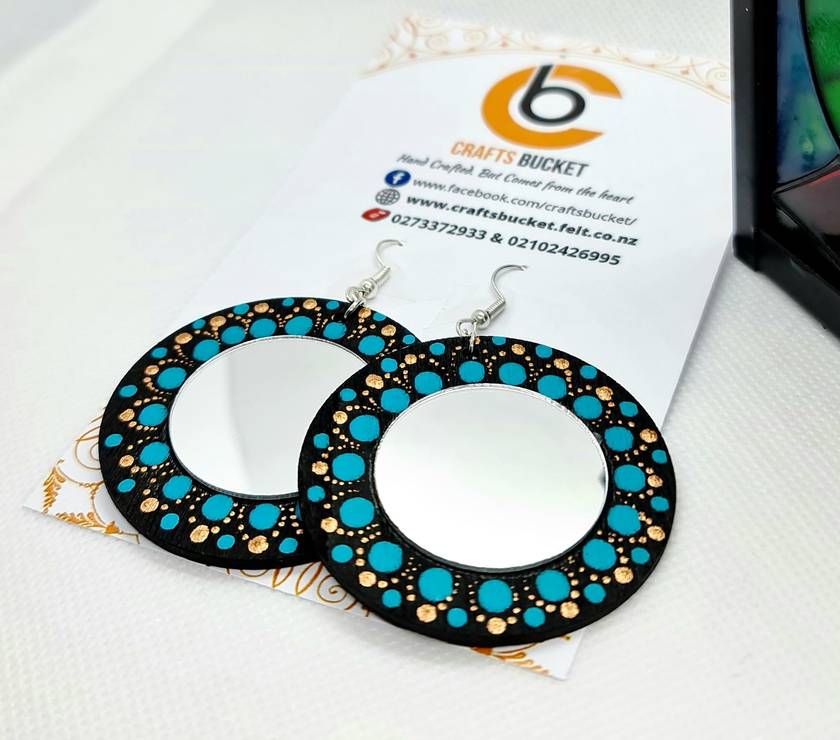 Dot Painted Dual Tone Earrings