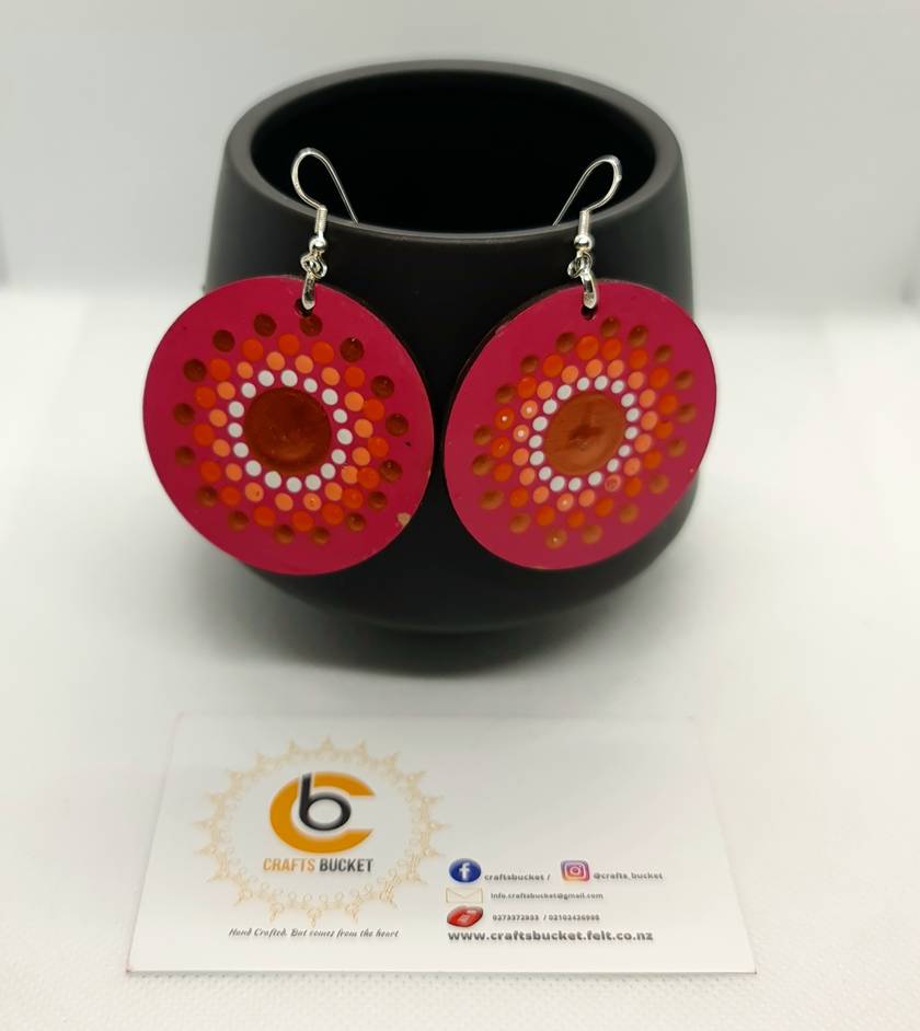 Dot Painted Dual Tone Earrings