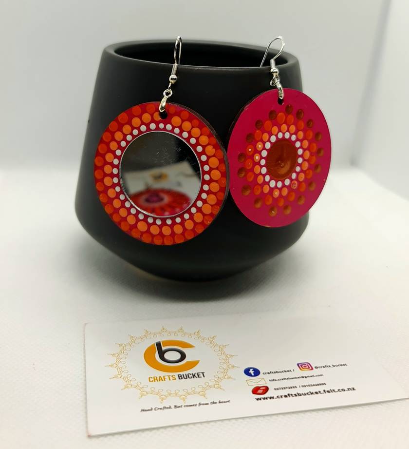 Dot Painted Dual Tone Earrings