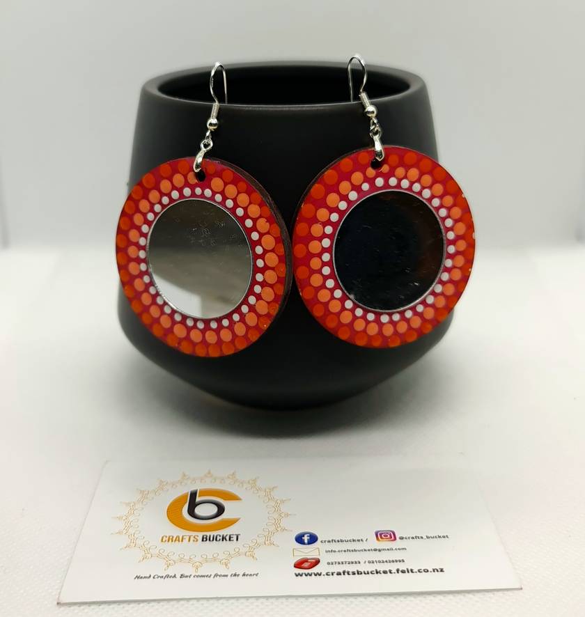 Dot Painted Dual Tone Earrings