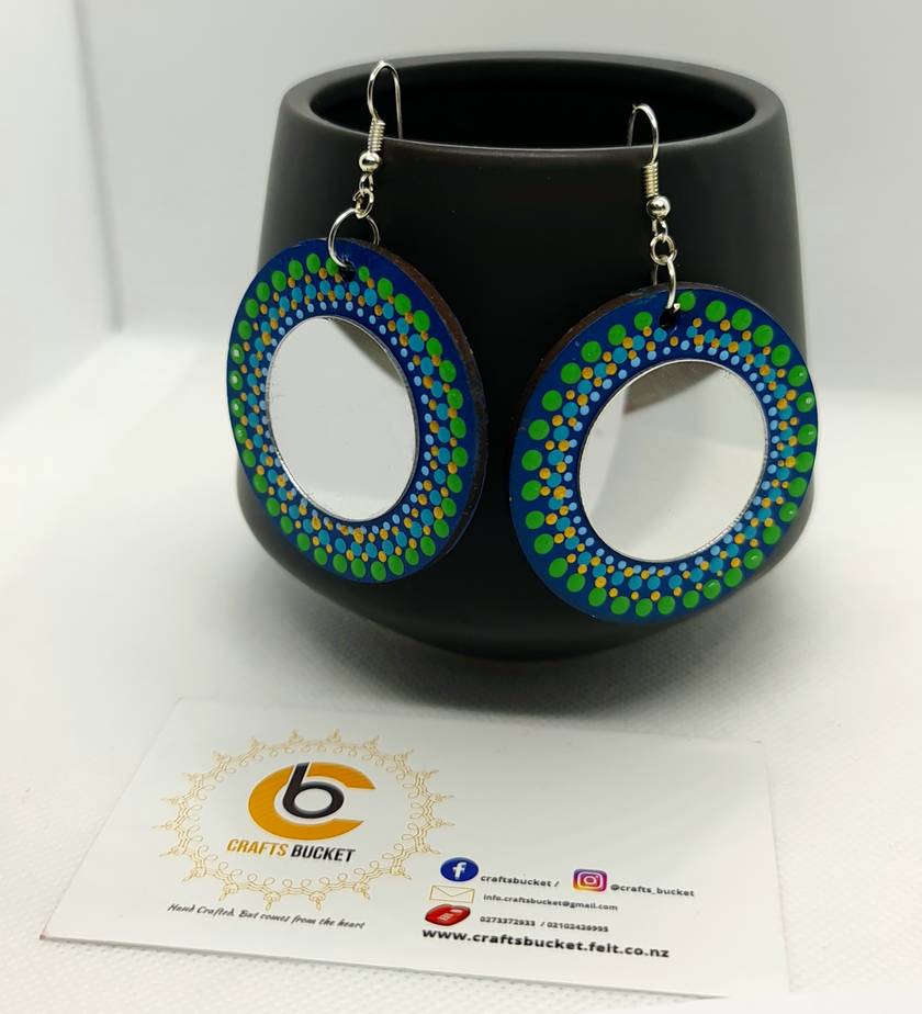 Dot Painted Dual Tone Earrings