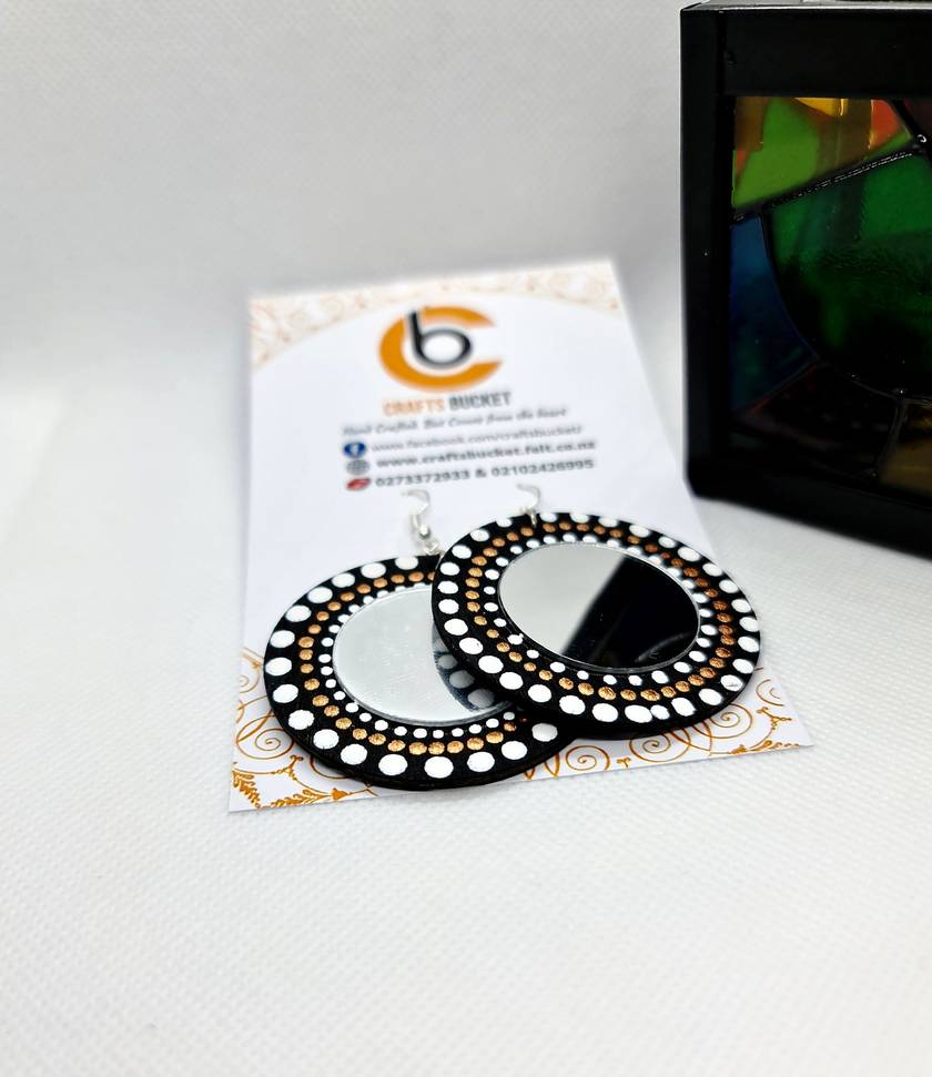 Dot Painted Dual Tone Earrings