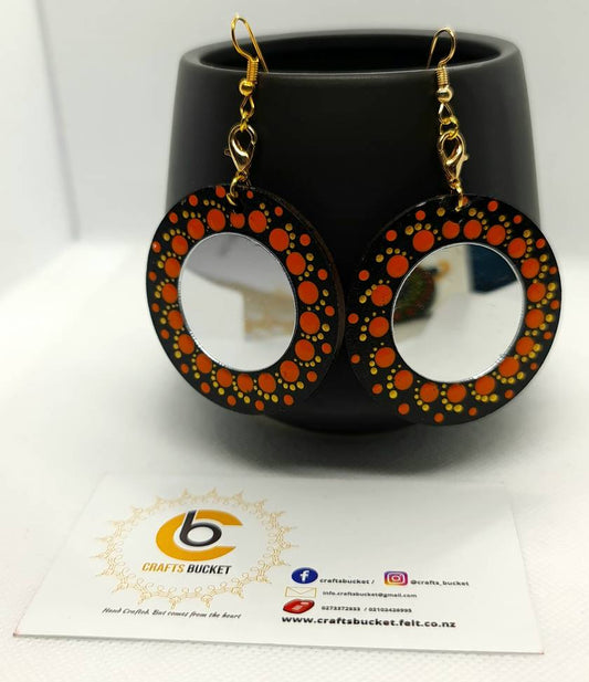 Dot Painted Dual Tone Earrings