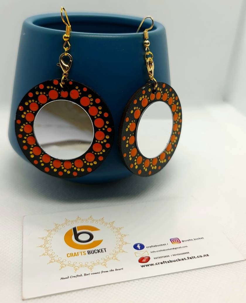 Dot Painted Dual Tone Earrings