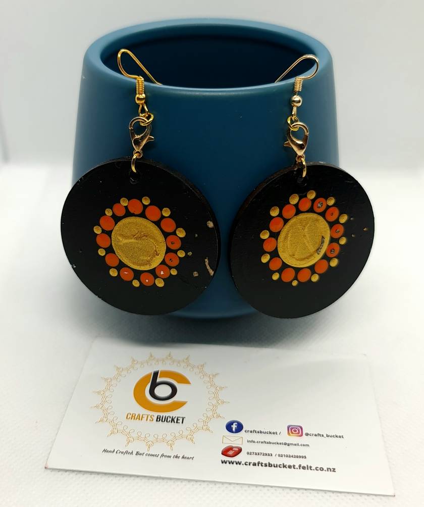 Dot Painted Dual Tone Earrings