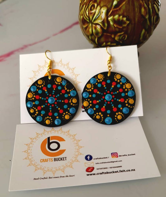 Handcrafted Dot Mandala Earrings