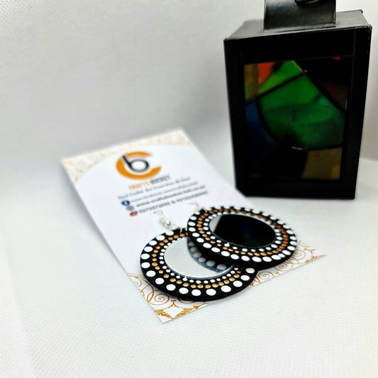 Dot Painted Dual Tone Earrings