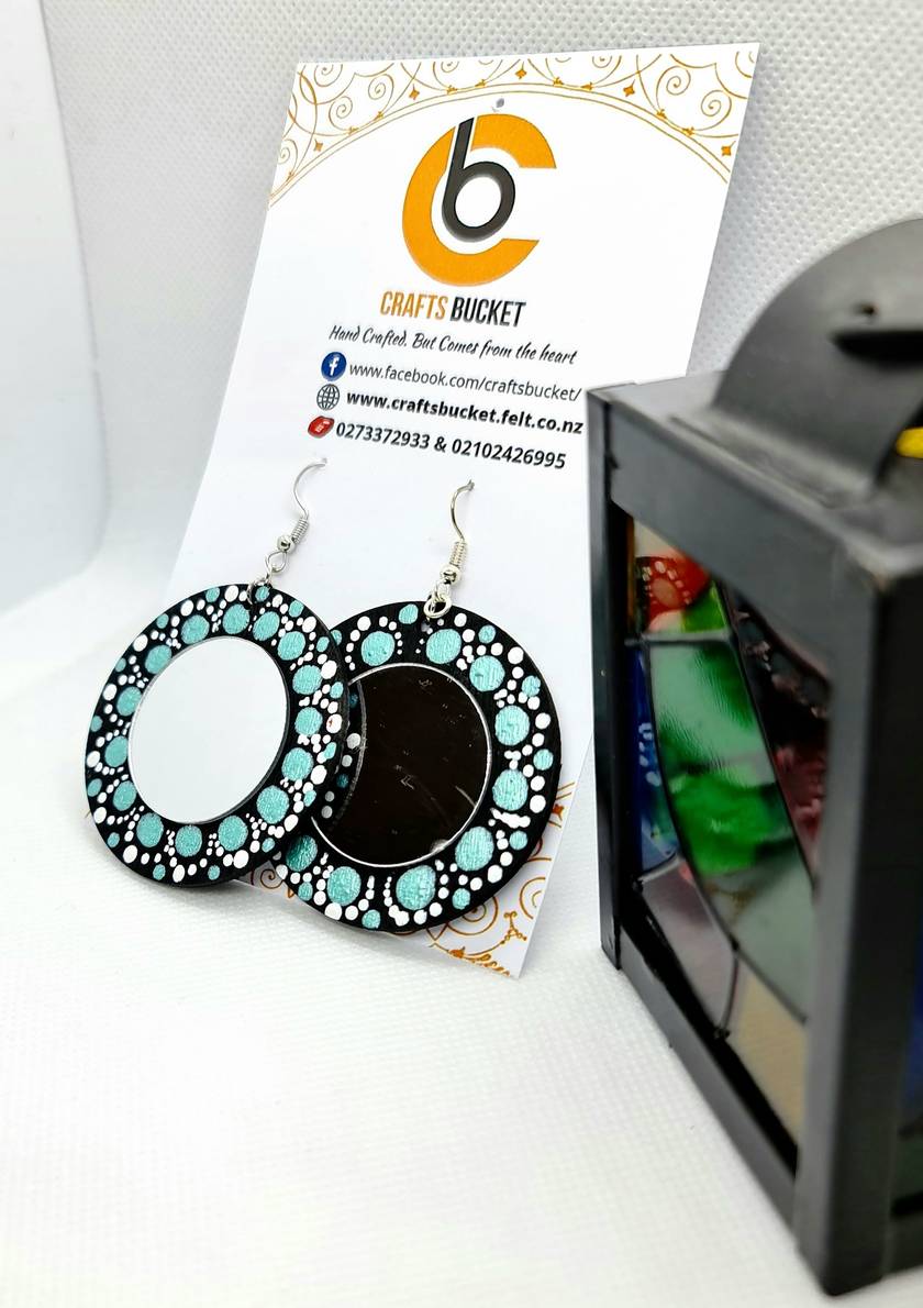 Dot Painted Dual Tone Earrings