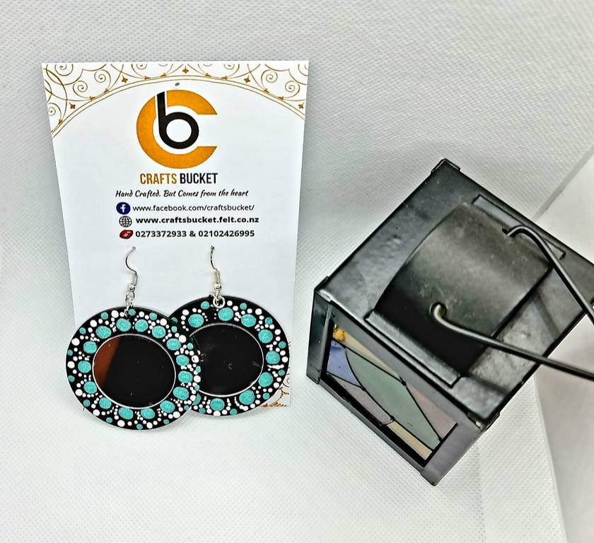 Dot Painted Dual Tone Earrings