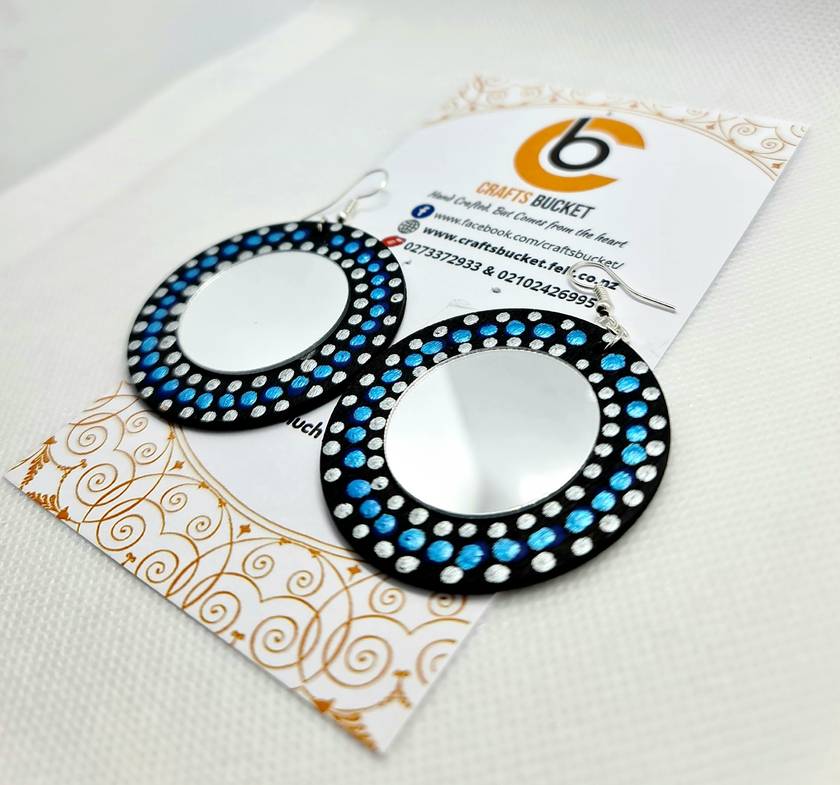 Dot Painted Dual Tone Earrings