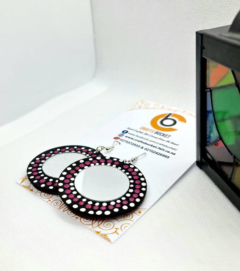 Dot Painted Dual Tone Earrings